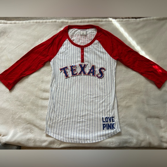 PINK Victoria's Secret Tops - PINK Victoria's Secret Texas Rangers Raglan Tee